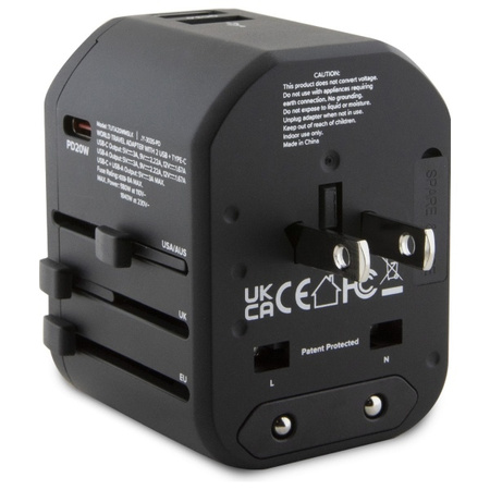 TUMI TUTA20WMSLK Travel Adapter 20W       USB-C / 2xUSB-A czarny/black