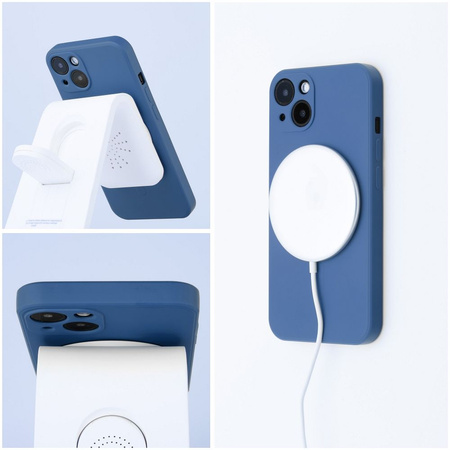 Futerał Silicone Mag Cover kompatybilny z MagSafe do SAMSUNG S24 niebieski