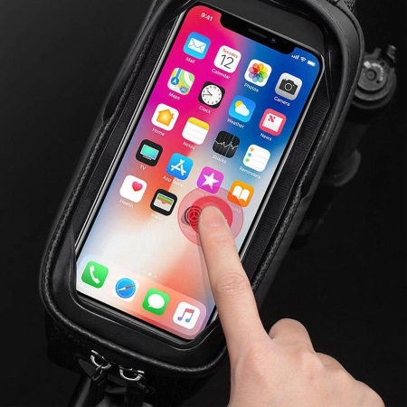 Gepanzerte Fahrradtasche Rockbros B68-1 mit Handytasche 1,7 l – Schwarz