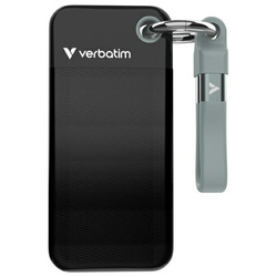 Verbatim Dysk SSD 1TB - brelok do kluczy z kablem USB 3.2 gen.2 czarno-szary/black-grey 32190
