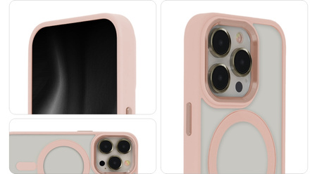 Nakładka Satin Elegant Mag do iPhone 15 Pro Max 6,7" różowa