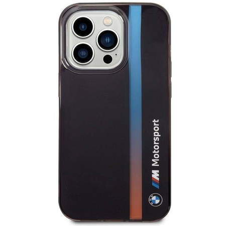 Hülle BMW BMHCP14L22HVGV iPhone 14 Pro 6.1&quot; schwarz/schwarz IML Tricolor Stripe