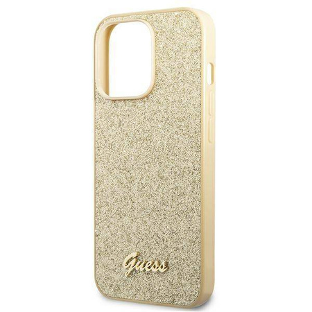 Guess GUHCP14XHGGSHD iPhone 14 Pro Max 6,7 &quot;Gold / Gold Hartschale Glitter Script