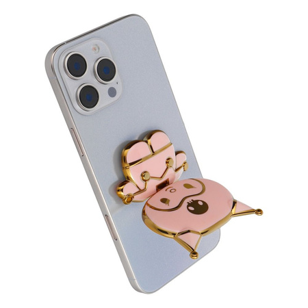 Stojak na telefon LALKA - naklejany - różowy