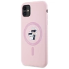 Karl Lagerfeld Silikon Karl&amp;Choupette MagSafe iPhone 11 Hülle - Rosa