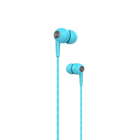 Devia słuchawki przewodowe Kintone jack 3,5mm dokanałowe niebieskie