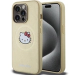 Etui Hello Kitty Leather Kitty Head MagSafe na iPhone 15 Pro - złote
