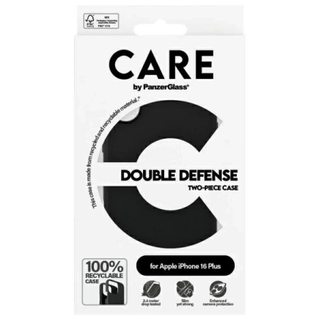 Etui CARE by PanzerGlass Feature Double Defense Case na iPhone 16 Plus - czarne