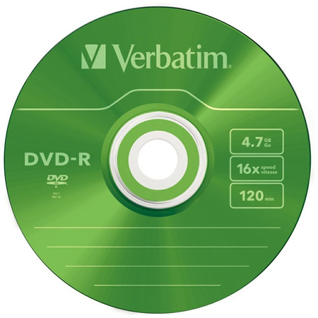 Płyta DVD-R Verbatim COLOUR SLIM 4.7GB   16X 5szt wielokolorowy 43557