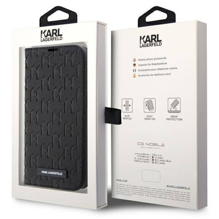 Karl Lagerfeld KLBKP14XSAKLHPK iPhone 14 Pro Max 6.7&quot; bookcase black/black Saffiano Monogram