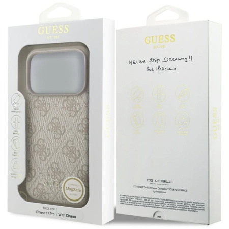 Guess 4G Charms Collection MagSafe Case for iPhone 17 Pro - Pink