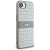 DKNY Repeat Texture Pattern with Tonal Stripe iPhone 16e Case - Beige