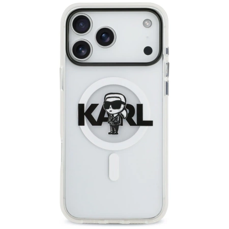 Karl Lagerfeld IML Karl Sketch Logo MagSafe Case for iPhone 17 Pro Max - Transparent