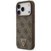 Guess Leather 4G Triangle Strass MagSafe Case für iPhone 17 Pro - Braun
