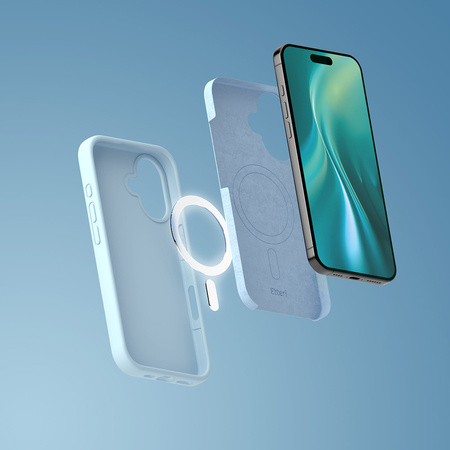 Nakładka Etteri Silicone Mag case do iPhone 17 Pro jasnoniebieska