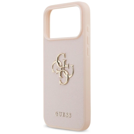 Etui Guess Grained Big 4G & Classic Logo na iPhone 17 Pro Max - różowe