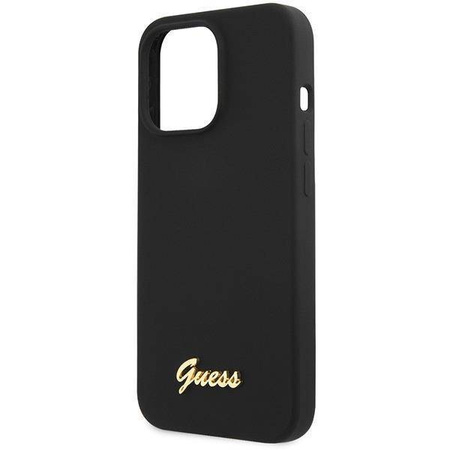 Guess GUHCP13XLSLMGBK iPhone 13 Pro Max 6,7" schwarz/schwarzes Hardcase Silikon Script Gold Logo