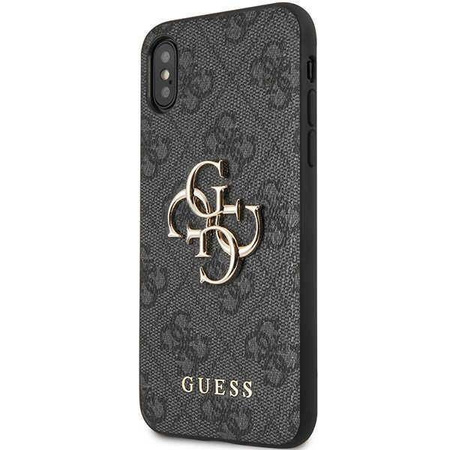 Original Handyhülle IPHONE X / XS Guess Hardcase 4G Big Metal Logo (GUHCPX4GMGGR) grau