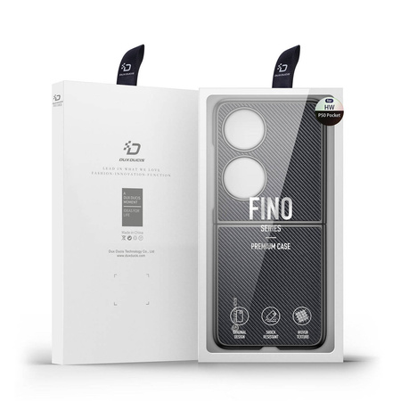 Dux Ducis Fino etui pokrowiec pokryty nylonowym materiałem Huawei P50 czarny