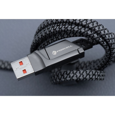 FORCELL F-ENERGY C241 4w1 kabel Typ C / USB A do Typ C / Lightning QC PD 3A 60W 1 m chrom