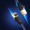 Ugreen płaski kabel przewód internetowy sieciowy Ethernet patchcord RJ45 Cat 7 STP LAN 10 Gbps 10 m czarny (NW106 11265)