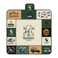 Mata piknikowa Qunature koc wodoodporny turystyczny 2 x 2 m - wielokolorowa