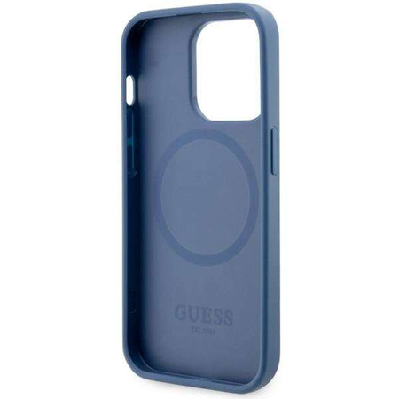 Guess GUHMP14LP4RPSB iPhone 14 Pro 6.1" blue/blue hardcase 4G Printed Stripes MagSafe