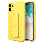 Wozinsky Kickstand Case elastyczne silikonowe etui z podstawką iPhone 11 Pro Max żółty