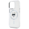 Etui Karl Lagerfeld IML Metal Choupette Head MagSafe na iPhone 15 Pro Max - białe