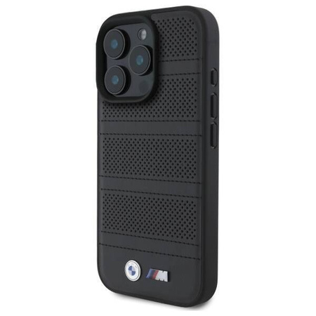 Original Handyhülle IPHONE 16 PRO MAX BMW Hardcase M Perforated & Stitched Line MagSafe (BMHMP16X23PUSPK) schwarz