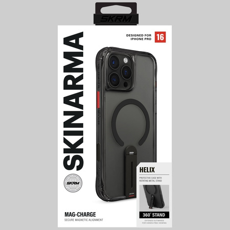 Etui Skinarma Helix do iPhone 16 Pro      Magnetic Charging 360 Rotating Stand czarny
