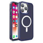 Gepanzerte magnetische iPhone 14 Plus MagSafe Color Matte Hülle – Blau