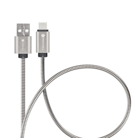 Kabel USB A do USB C Forcell F-Energy QC4.0 3A 66W Metal 1 m C234 srebrny