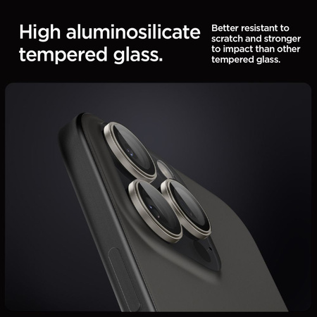 Spigen Optik.tR EZ Fit Camera Protector for iPhone 14 Pro / Pro Max / 15 Pro / Pro Max - natural titanium 2 pcs.