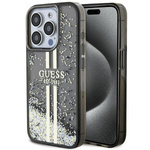 Oryginalne Etui GUESS Hardcase GUHCP15XLFCSEGK do iPhone 15 Pro Max (Liquid Glitter Gold Stripes / czarny)