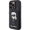 Karl Lagerfeld nakładka do iPhone 15 Pro Max 6,7&quot; KLHCP15XSAKKNSCK czarna hardcase Saffiano Cardslots and Stand Monogram Ikonik Patch