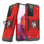 Wozinsky Ring Armor Tough Hybrid Case Cover + Magnethalter für Samsung Galaxy S22 Ultra rot