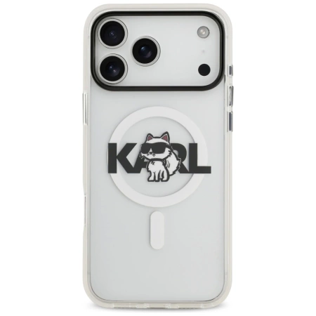 Etui Karl Lagerfeld IML Choupette Sketch Logo MagSafe na iPhone 17 Pro Max - przezroczyste