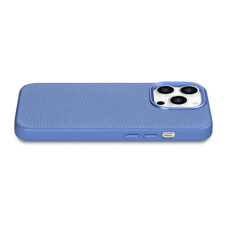 iCarer Litchi Premium Leather Case Leather Case iPhone 14 Pro Max Magnetic with MagSafe Light Blue (WMI14220712-LB)
