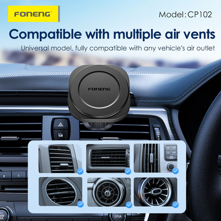 Foneng Uchwyt Samochodowy CP102 magnetyczny na kratkę czarny