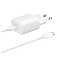 Ładowarka sieciowa Samsung 25W EP-TA800EWE USB-C z kablem Samsung EP-DA705BWE USB-C / USB-C - biała