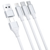 3MK KABEL HYPER 3w1 1,5m Biały USB-A/C do Micro/USB-C/Lightning