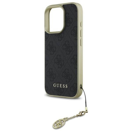 Original Handyhülle IPHONE 16 PRO Guess Hardcase 4G Charms Collection (GUHCP16LGF4GGR) schwarz
