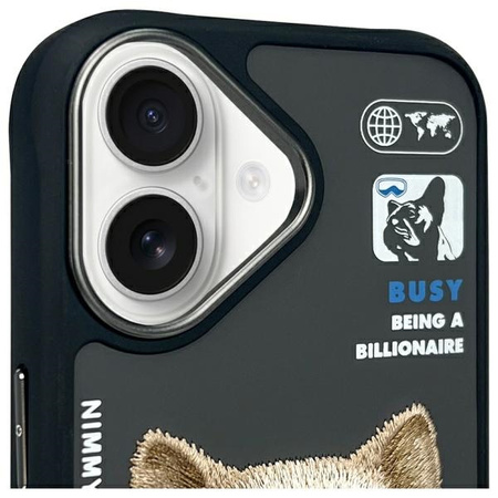 Nimmy etui iPhone 16 6.1" czarny/black Cool&Cute 2.0 Dog
