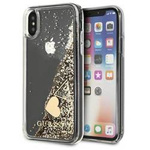 Original Handyhülle IPHONE X / XS Guess Hardcase Glitter Charms (GUOHCPXGLHFLGO) gold