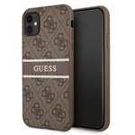 Guess GUHCN614GDBR iPhone 11 6,1" brązowy/brown hardcase 4G Stripe