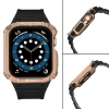 Pasek z etui ochronnym Protect Strap Band do Apple Watch 38 / 40 / 41 mm opaska obudowa pancerna - czarny, różowe złoto