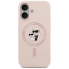 Karl Lagerfeld Silicone Karl&Choupette Ring MagSafe Case for iPhone 17 - Pink