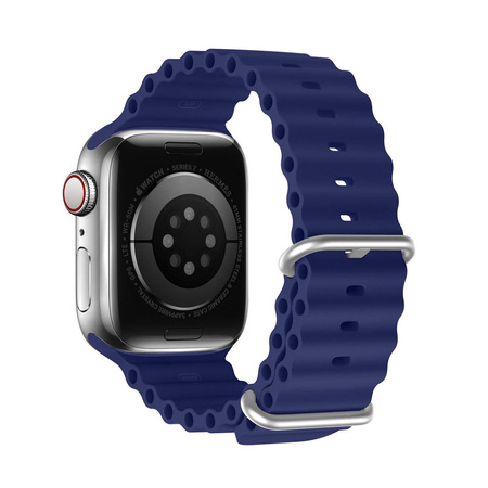 Dux Ducis Strap Watch 8 / 7 / 6 / 5 / 4 / 3 / 2 / SE (41 / 40 / 38mm) Silikonband Armband Marineblau (OceanWave Version)