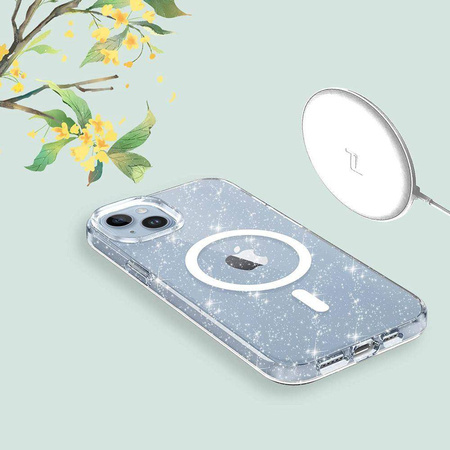 Schutzhülle APPLE IPHONE 15 PRO Tech-Protect FlexAir Hybrid MagSafe Glitter transparent